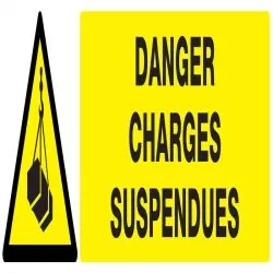 Panneau DANGER CHARGES SUSPENDUES NORM Taliaplast 620307