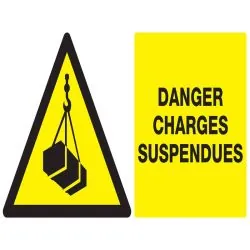 Panneau DANGER CHARGES SUSPENDUES NORM Taliaplast 621307