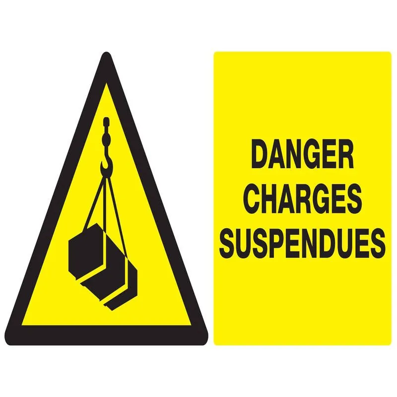 Panneau DANGER CHARGES SUSPENDUES NORM Taliaplast 621307