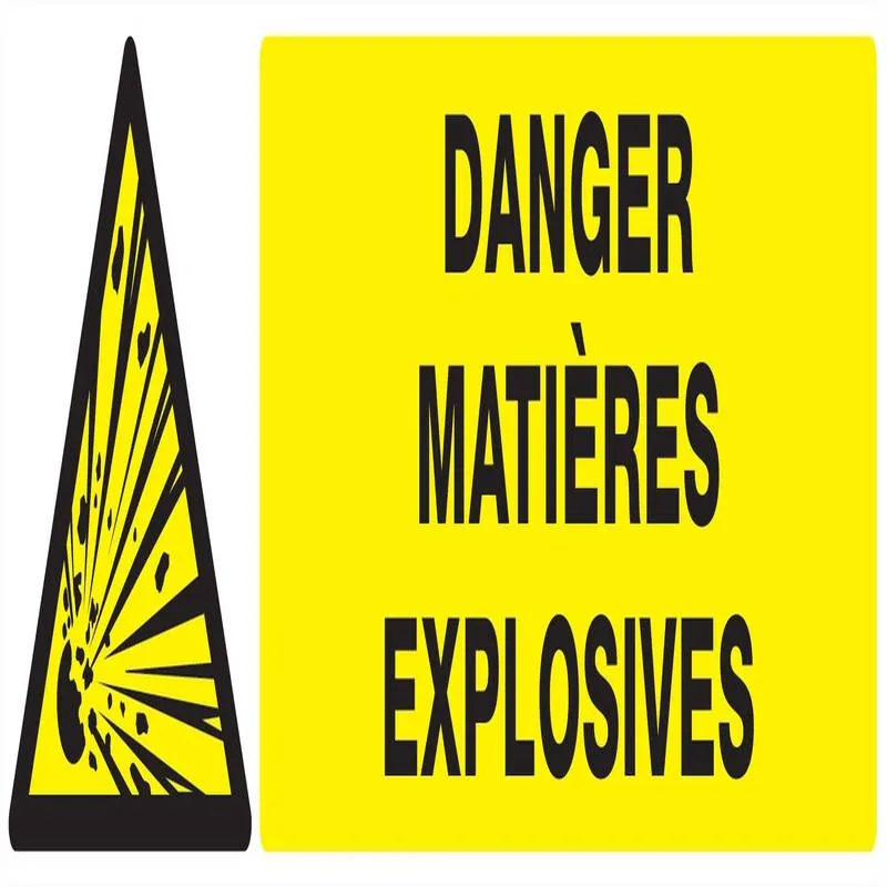 Panneau DANGER MATIERES EXPLOSIVES NOR Taliaplast 620312