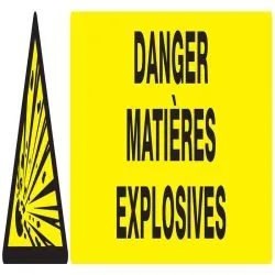Panneau DANGER MATIERES EXPLOSIVES NOR Taliaplast 625312