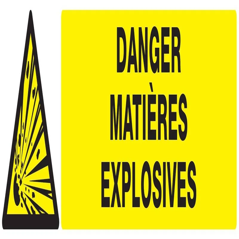 Panneau DANGER MATIERES EXPLOSIVES NOR Taliaplast 625312