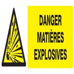Panneau DANGER MATIERES EXPLOSIVES NOR Taliaplast 626312