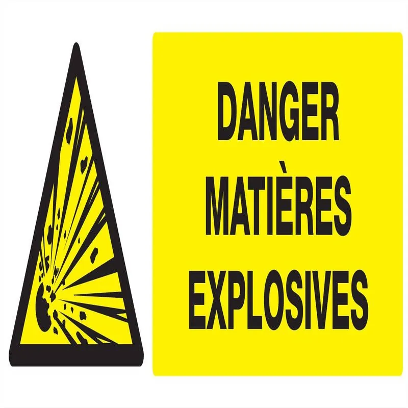 Panneau DANGER MATIERES EXPLOSIVES NOR Taliaplast 626312