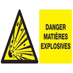 Panneau DANGER MATIERES EXPLOSIVES NOR Taliaplast 621312