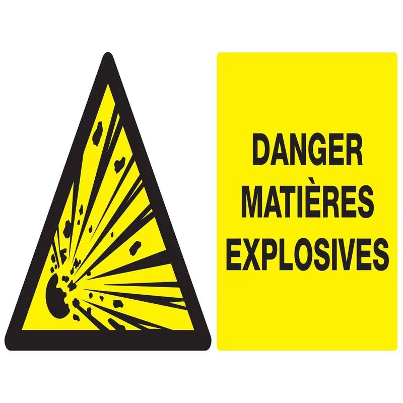 Panneau DANGER MATIERES EXPLOSIVES NOR Taliaplast 621312