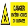 Panneau DANGER MATIERES NOCIVES OU IRR Taliaplast 626306