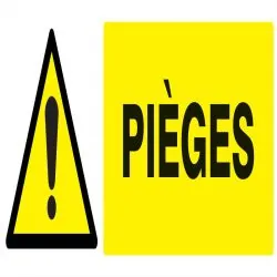 Panneau DANGER PIEGES 330X120 NORMASIG Taliaplast 626321