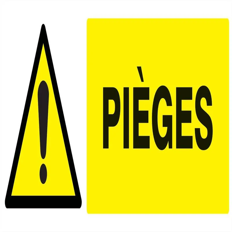 Panneau DANGER PIEGES 330X120 NORMASIG Taliaplast 626321