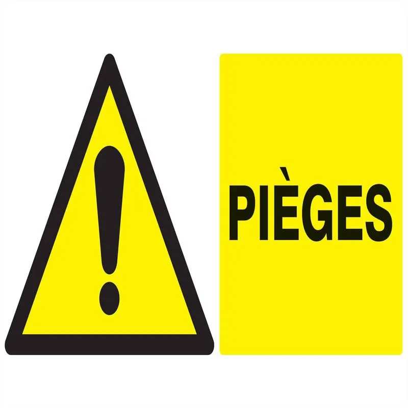 Panneau DANGER PIEGES 330X200 NORMASIG Taliaplast 621321