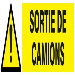 Panneau DANGER SORTIE DE CAMIONS NORMA Taliaplast 620319