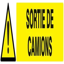 Panneau DANGER SORTIE DE CAMIONS NORMA Taliaplast 625319