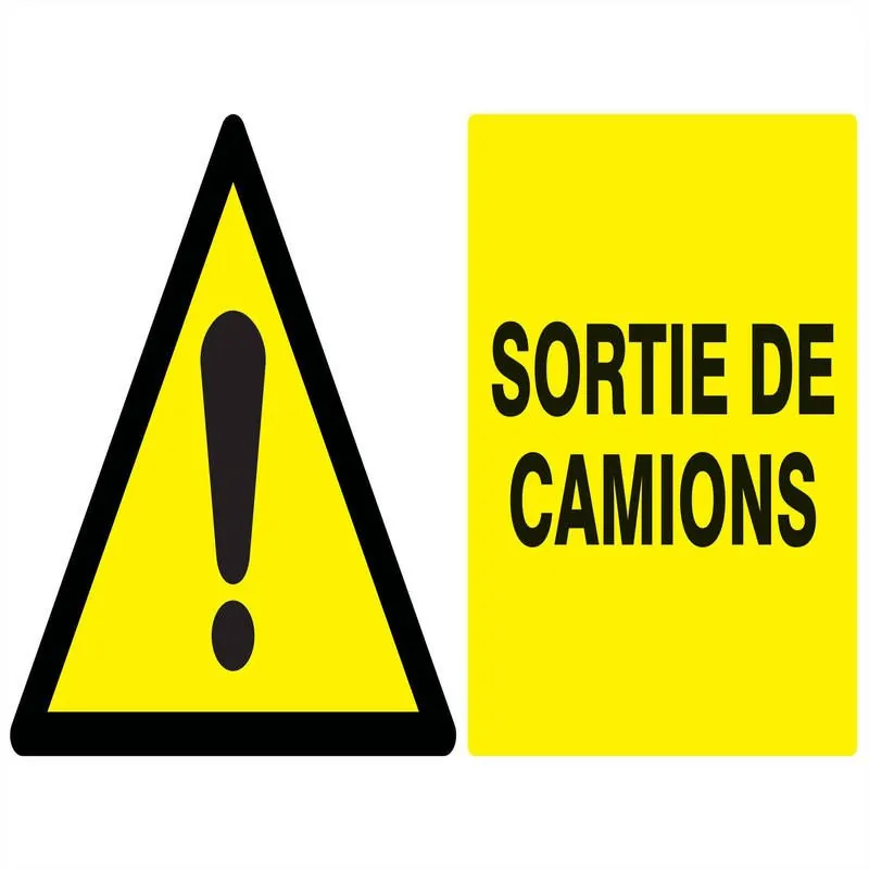 Panneau DANGER SORTIE DE CAMIONS NORMA Taliaplast 621319