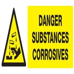 Panneau DANGER SUBSTANCES CORROSIVES N Taliaplast 626309