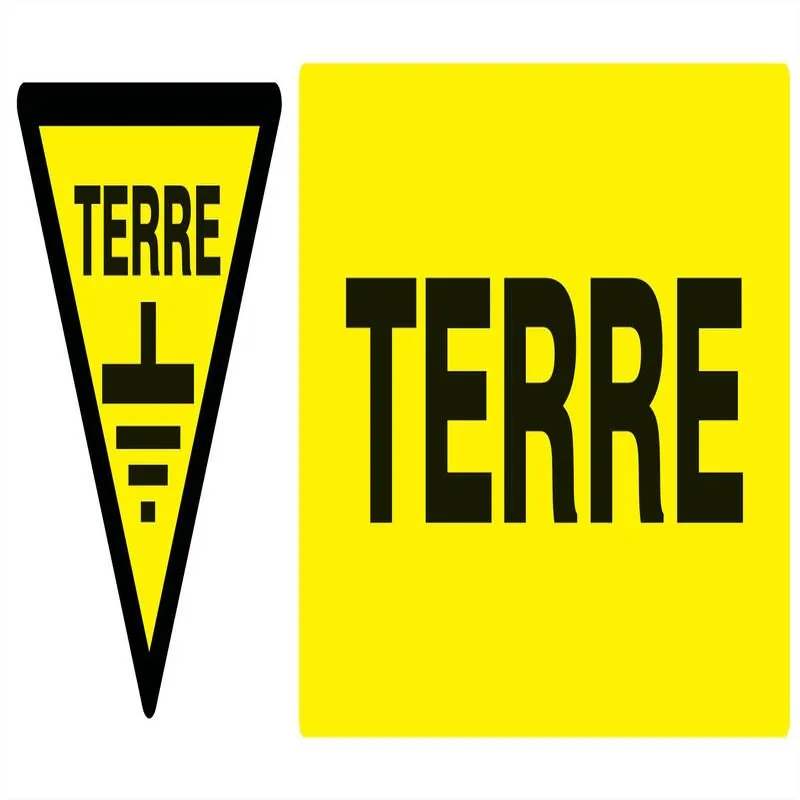 Panneau DANGER TERRE 330X120 NORMASIGN Taliaplast 626318