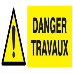 Panneau DANGER TRAVAUX 330X120 NORMASI Taliaplast 626322