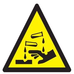 Panneau DANGER SUBSTANCES CORROSIVES N Taliaplast 629940
