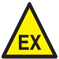 Panneau DANGER ATMOSP EXPLOSIVE NORMAS Taliaplast 629327