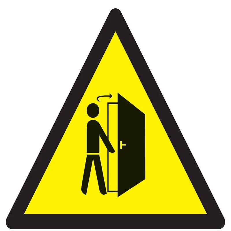 Panneau ATTENTøOUVERT. PORTE NORMASIGN Taliaplast 629346