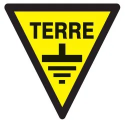 Panneau DANGER TERRE NORMASIGN 100X100 Taliaplast 629953