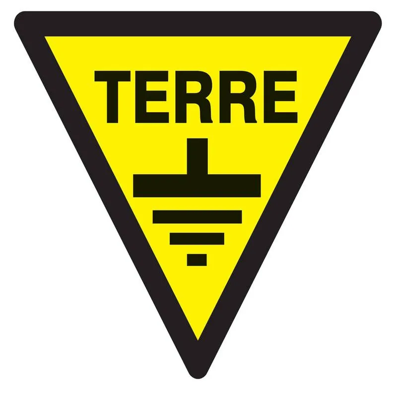 Panneau DANGER TERRE NORMASIGN 100X100 Taliaplast 629953