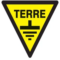 Panneau DANGER TERRE NORMASIGN 300X300 Taliaplast 629324