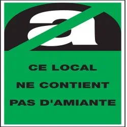 Panneau NE CONTIENT PAS AMIANTE 27X52 Taliaplast 733905