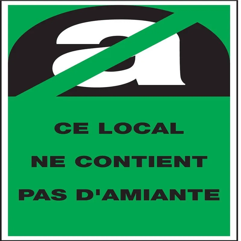 Panneau NE CONTIENT PAS AMIANTE 27X52 Taliaplast 733905