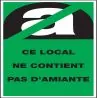 Panneau NE CONTIENT PAS AMIANTE 27X52 Taliaplast 733905