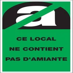 Panneau NE CONTIENT PAS AMIANTE 56X109 Taliaplast 733906