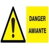 Panneau DANGER AMIANTE 330X200 NORMASI Taliaplast 621323