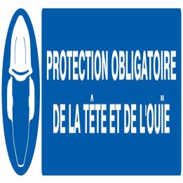 Panneau PROTECTION OBLIGATOIRE TETE ET Taliaplast 625505