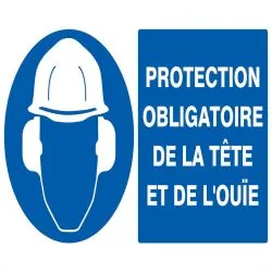 Panneau PROTECTION OBLIGATOIRE TETE ET Taliaplast 621505