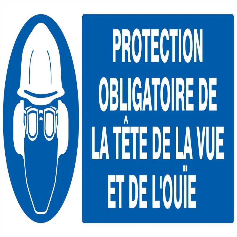 Panneau PROT.OBL.TETE.VUE.OUIE NORMASI Taliaplast 626501