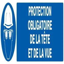 Panneau PROT.OBLIG.TETE ET VUE 200X52 Taliaplast 620504