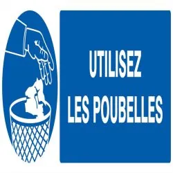 Panneau UTILISEZ LES POUBELLES 330X120 Taliaplast 626512