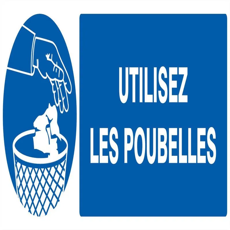 Panneau UTILISEZ LES POUBELLES 330X120 Taliaplast 626512