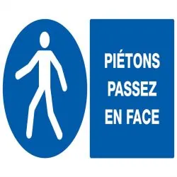 Panneau PIETONS PASSEZ EN FACE 330X200 Taliaplast 621524