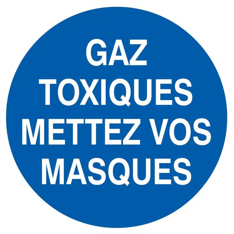 Panneau GAZ TOXIQ.METT.VOS MASQUES NOR Taliaplast 624534