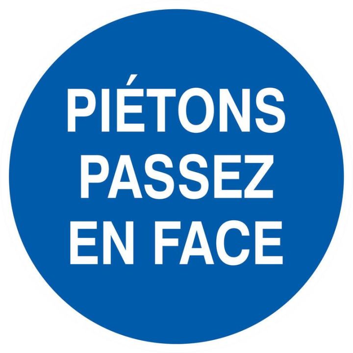Panneau PIETONS PASSEZ EN FACE NORMASI Taliaplast 627541