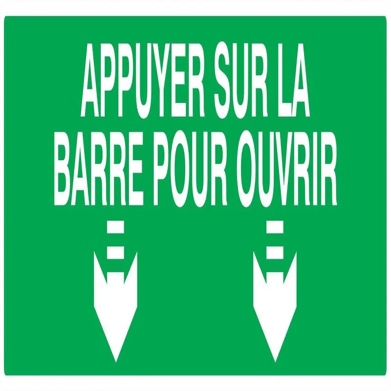 Panneau APPUY.S/BARRE P/OUVRIR 200x52 Taliaplast 620421