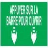 Panneau APPUY.S/BARRE P/OUVRIR 200x52 Taliaplast 620421