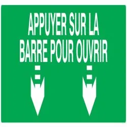 Panneau APPUY.S/BARRE POUR OUVRIR NORM Taliaplast 625421
