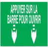 Panneau APPUY.S/BARRE POUR OUVRIR NORM Taliaplast 625421