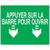 Panneau APPUY.S.BARRE P/OUVR 330X200 N Taliaplast 621421