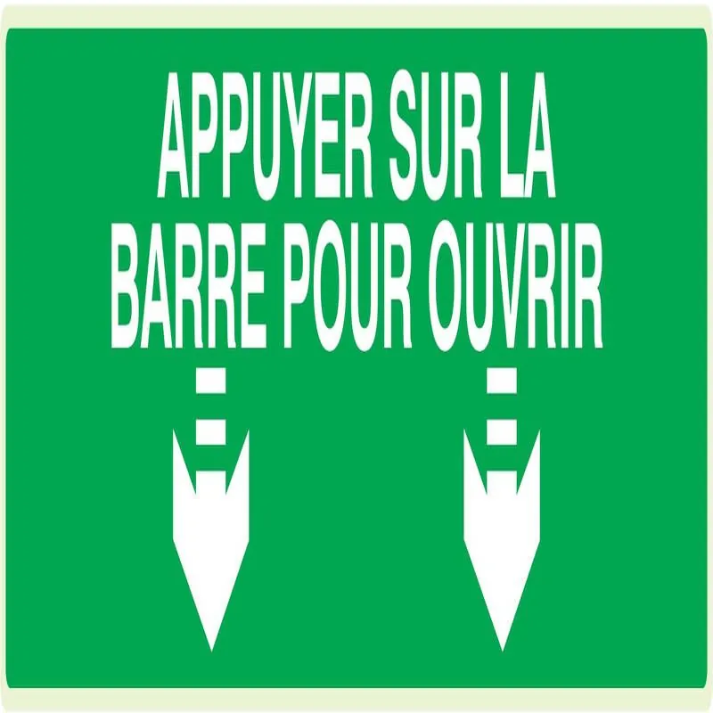 Panneau APPUYER SUR BARRE POUR OUVRIR Taliaplast 635421