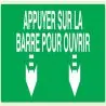 Panneau APPUYER SUR BARRE POUR OUVRIR Taliaplast 635421