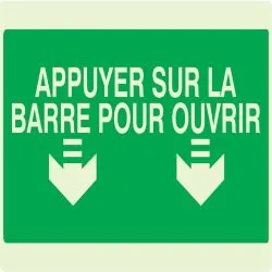 Panneau APPUYER S/BARRE POUR OUVRIR NO Taliaplast 631421