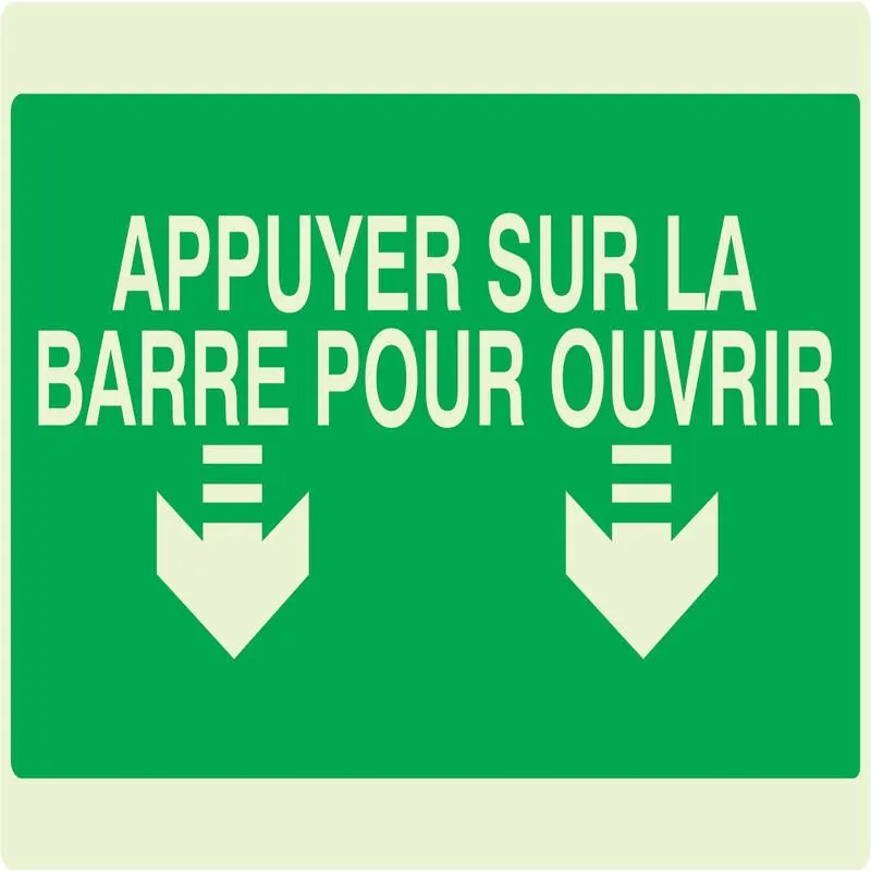 Panneau APPUYER S/BARRE POUR OUVRIR NO Taliaplast 631421
