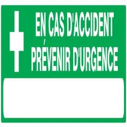 Panneau CAS ACCIDENT PREVEN.URGENCE NO Taliaplast 625412